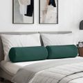 vidaXL Podložkové vankúše 2 ks látka Tmavozelená Ø 25 x 70 cm