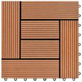 vidaXL Dlažba na terasu 11 ks Hnedá 30 x 30 cm WPC