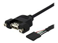1ft Motherboard to Panel Mount USB Cable - USBPNLAFHD1