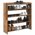 vidaXL Regál na topánky staré drevo 80x25x81 cm spracované drevo