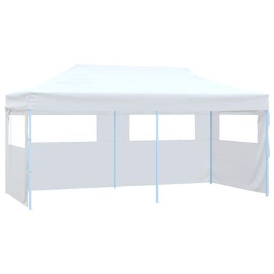 vidaXL Profesionálny skladací párty stan+4 steny 3x6 m, oceľ, biely