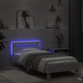 vidaXL Posteľný rám s čelom a LED svetlami biely 90x200 cm