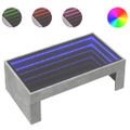 vidaXL Konferenčný stolík s nekonečnými LED betónovosivý 90x50x30 cm