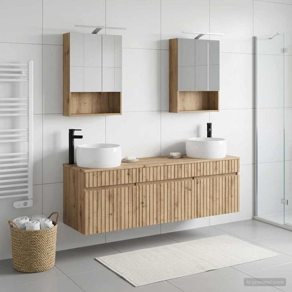 vidaXL Set kabinetov do kúpeľne 5 pcs Dub artisan 50 x 14,5 x 70 cm
