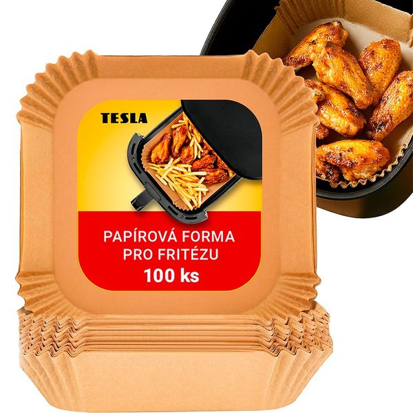 TESLA AirCook QB2055 - papierová forma pre horúcovzdušnú fritézu 16 x16 cm (100 ks)