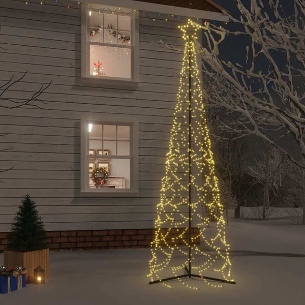 vidaXL Vianočný stromček z kužeľa, teplá biela, 500 LED diód, 100x300 cm