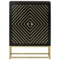 vidaXL Komoda s 2 dverami čierno-zlatá 55x30x75 cm masívny mangovník