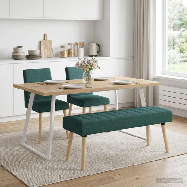 vidaXL Pruhovo prešitá lavica Tmavozelená 110 x 40 x 46 cm Látka