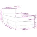 vidaXL Posteľný rám boxsping s matracom tmavomodrý 90x210 cm zamat