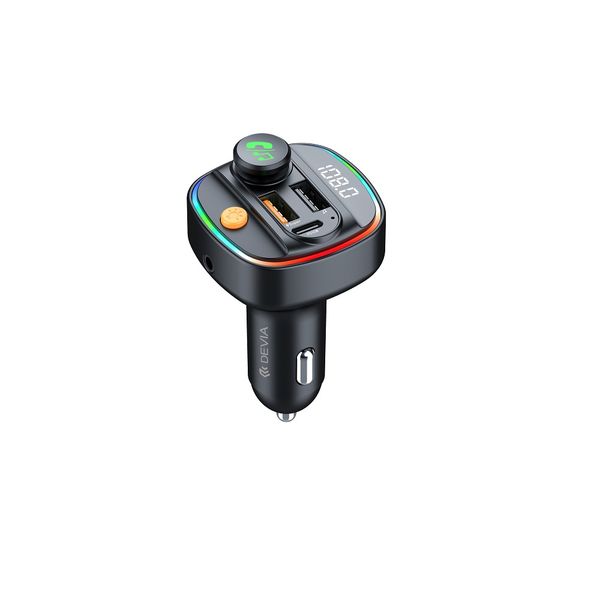 Nabíjačka Devia FM Smart Bluetooth MP3 do auta 30W PD 1x USB-C 2x USB 3A čierna