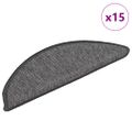 vidaXL Schodové rohože 15 ks 56x17x3 cm béžovo-sivé polkruhové