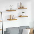 vidaXL Stenná polica Nástenná montáž 4 ks Béžová 40 x 23,5 x 3,8 cm