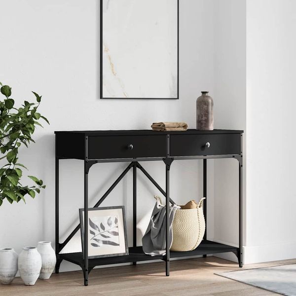vidaXL Konzolový stolík čierny 100x39x78,5 cm kompozitné drevo