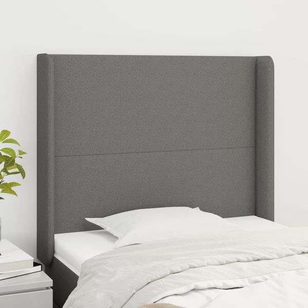 vidaXL Čelo postele so záhybmi tmavosivé 103 x 16 x 118/128 cm látka