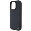 Puzdro Mercedes pre iPhone 16 Pro Max 6,9" MEHMP16X23RBGVV Hardcase MB imitácia dreva Koža MagSafe tmavomodrá