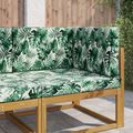 vidaXL Vankúš na vonkajšiu pohovku Polyester Vzor s listami 80 x 80 cm