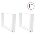 vidaXL Nohy konferenčného stolíka v tvare V, 2 ks, biele, 50 x (30-31,3) cm, oceľové