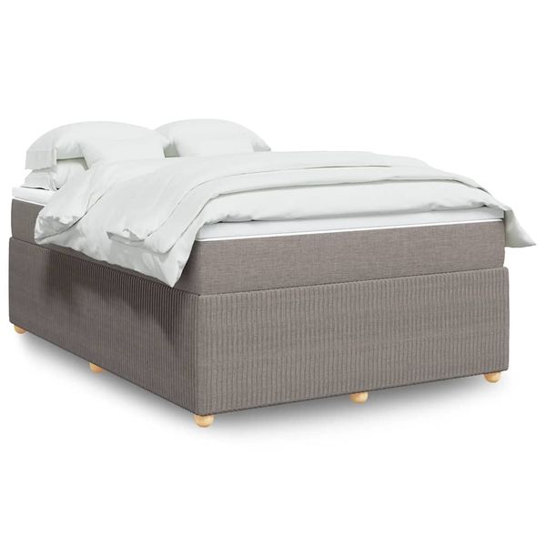 vidaXL Boxspring posteľ s matracom sivohnedý 140x190 cm látka
