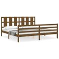 vidaXL Posteľný rám s čelom medovo-hnedý 200x200 cm masívne drevo
