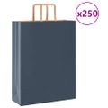 vidaXL Papierové tašky 250 ks s rúčkami, modré, 32x12x42 cm