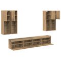vidaXL Súprava nástenného TV nábytku s LED svetlami 7 ks dub artisan