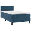 vidaXL Posteľný rám boxsping s matracom tmavomodrý 80x200 cm zamat