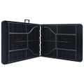 vidaXL Skladací záhradný stôl, čierny 180x75x72cm,HDPE imitácia ratanu