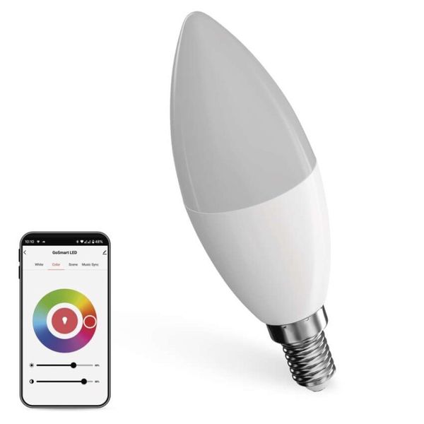 LED žiarovka GoSmart sviečka / E14 / 4,8 W (40 W) / 470 lm / RGB / stmievateľná / Zigbee
