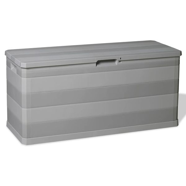 vidaXL Záhradný úložný box sivý 117x45x56 cm