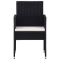 vidaXL 7-dielna záhradná jedálenská súprava polyratanová čierna