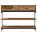 vidaXL Konzolový stôl Staré drevo 100 x 25 x 75 cm Kompozitné drevo