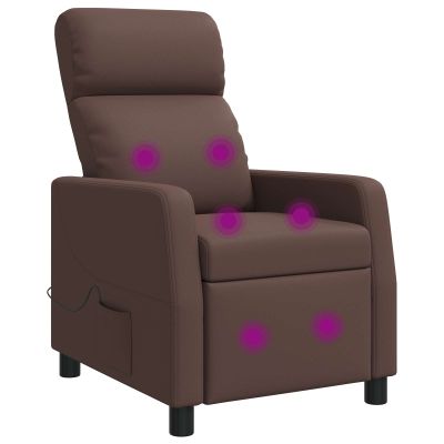 vidaXL Masážne relaxačné kreslo Hnedá Umelá koža