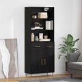 vidaXL Highboard Čierny dub 69,5 x 34 x 180 cm Kompozitné drevo