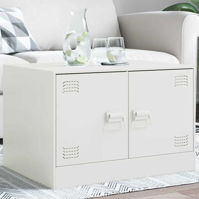 vidaXL Konferenčný stolík biely 67x50x44 cm oceľ