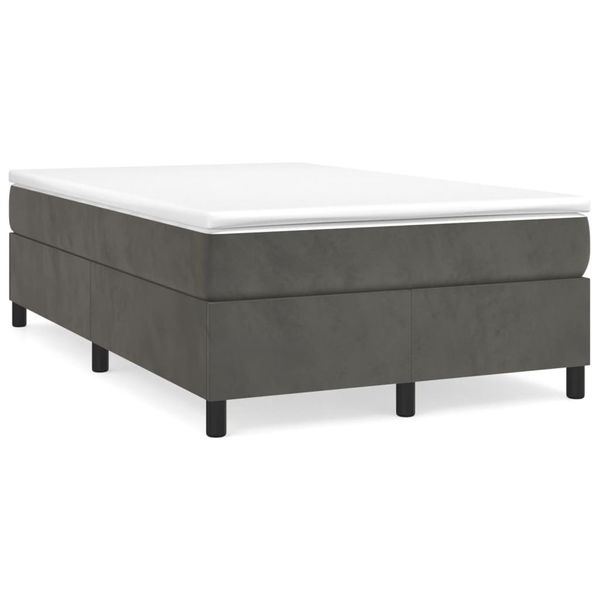 vidaXL Boxspring posteľ s matracom, tmavosivá 120x190 cm, zamat