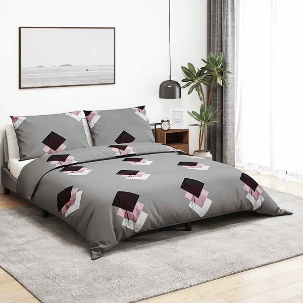 vidaXL Súprava obliečok na paplón sivá 200x220 cm bavlna