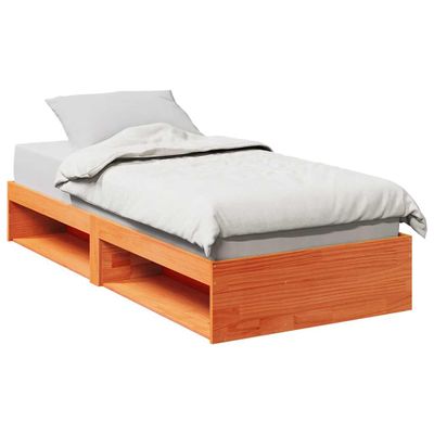 VidaXL Denná posteľ bez matraca Vosk Hnedá 75x190 cm Masív Borovica