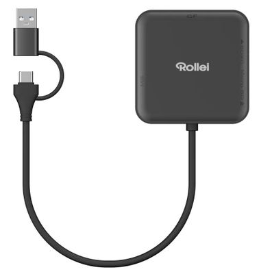 Rollei 4-v-1 čítačka kariet pre SD, CF, MS a microSD, čítačka kariet, SD, microSD, CF, MS, USB-C 3.0, USB-A 3.0, 95 MB/s, Dual Drive, OTG