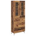 vidaXL Vysoký kabinet so policou 2 ks Staré drevo 69,5 x 34 x 180 cm