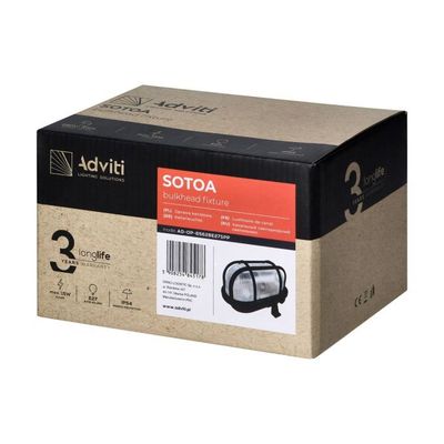 Stropné vonkajšie svietidlo Adviti SOTOA E27, max. 15W, IP54, čierna Stropní venkovní svítidlo Adviti SOTOA E27, max. 15W, IP54, černá