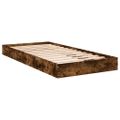 vidaXL Posteľný rám bez matraca dymový dub 75x190 cm kompozitné drevo