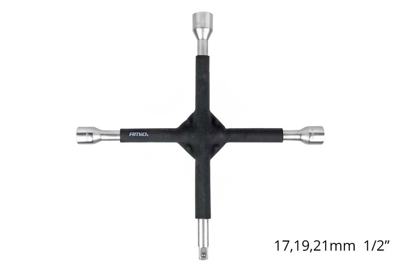Pogumovaný krížový kľúč 17-19-21mm 1/2” AMiO-02402
