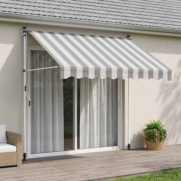 vidaXL Ručná skladacia markíza Antracitová a biela 200 cm