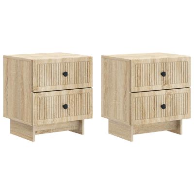vidaXL Nočný stolík so zásuvkou 2 pcs Dub sonoma 43 x 34,5 x 47,5 cm