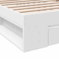 vidaXL Rám postele so skladom Biela 80 x 200 cm Kompozitné drevo