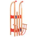 vidaXL Skladacie snehové sánky s operadlom 119 cm, drevo