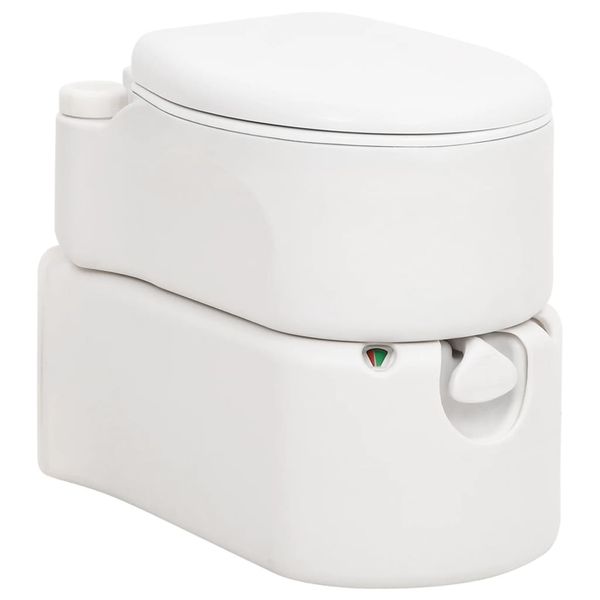 vidaXL Integrované kempingové WC biele 24+17 l HDPE a smalt