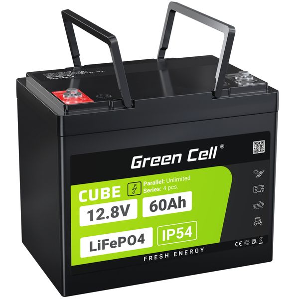 LFPGC12V60AH Green Cell batéria CUBE LiFePO4 60Ah 12.8V 768Wh