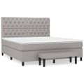 vidaXL Boxspring posteľ s matracom svetlosivá 100x200 cm látka
