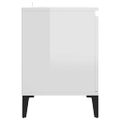 vidaXL TV stolík nohy z kovu lesklý biely 103,5x35x50 cm